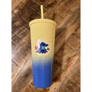 Disney Stitch 32oz Studded Drink Tumbler Yellow And Blue NWOT